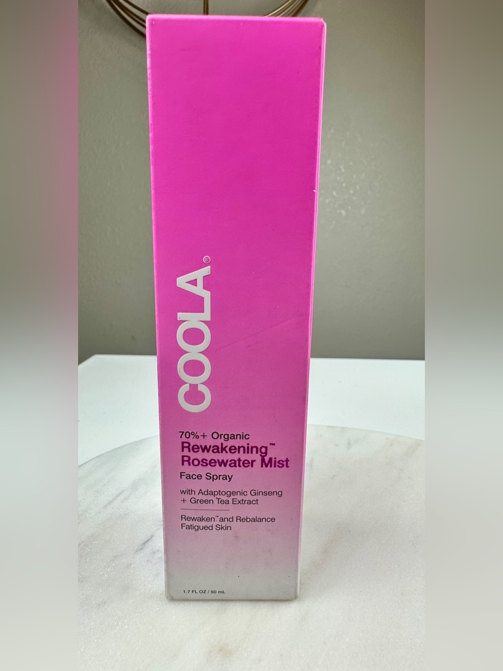 COOLA Reawakening Rosewater Mist Face Spray 1.7 oz 50mL New in Box